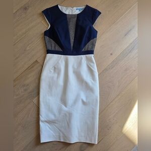 ANTONIO MELANI Navy and Cream Tailored Dress